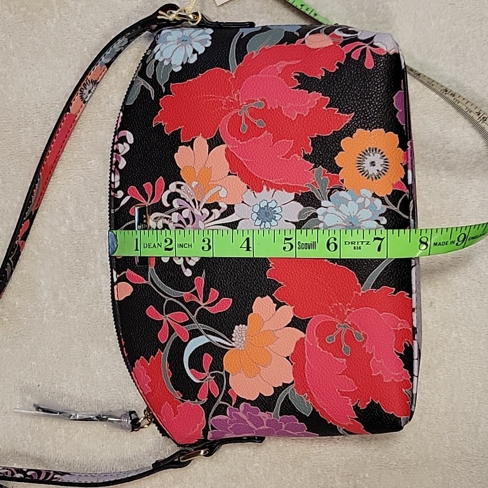 Trina Turk Black Multi-Color Floral Crossbody Purse - Picture 4 of 15